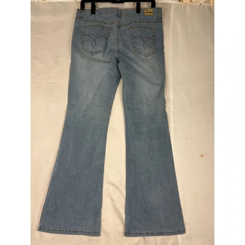 Judy Blue Womens Light Wash Flare‎ Leg Denim Jeans Embroidered Back Pockets 15